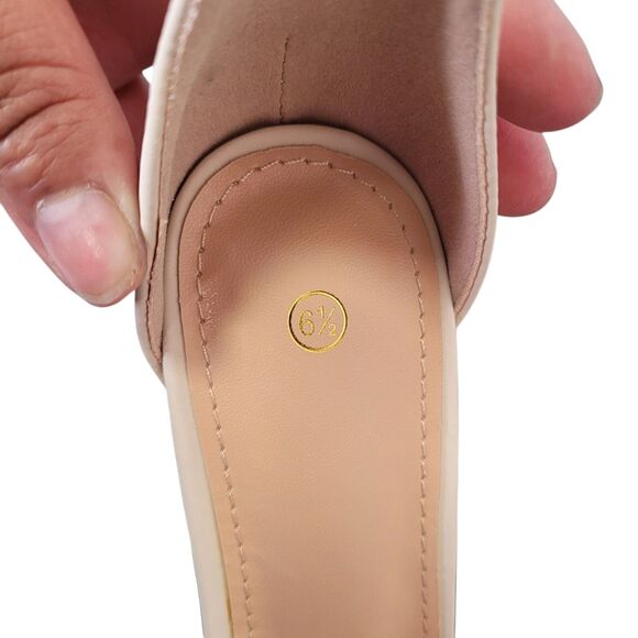 Women's Solid Color Nude Suede Ankle Strap High Stiletto Heel Sandals Size 6.5 - Picture 7 of 14